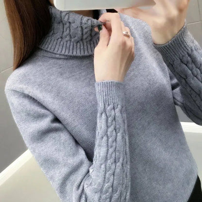 Pull col roulé en maille élégante pour femme