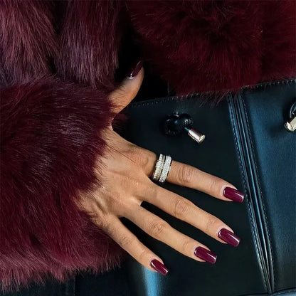 Veste Femme Éléga en Fausse Fourrure - Bordeaux