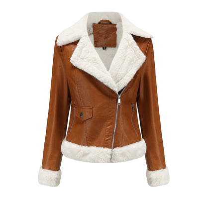 Veste Femme Courte Doublée en Fausse Fourrure - Style Chic & Hiver