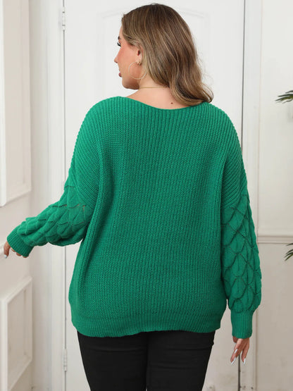 Pul Femme Col V - Broderie Papillon & Manches Tressées
