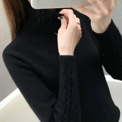 Pull col roulé en maille élégante pour femme