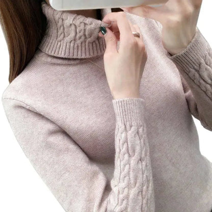Pull col roulé en maille élégante pour femme