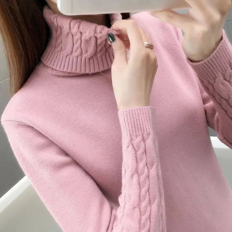 Pull col roulé en maille élégante pour femme