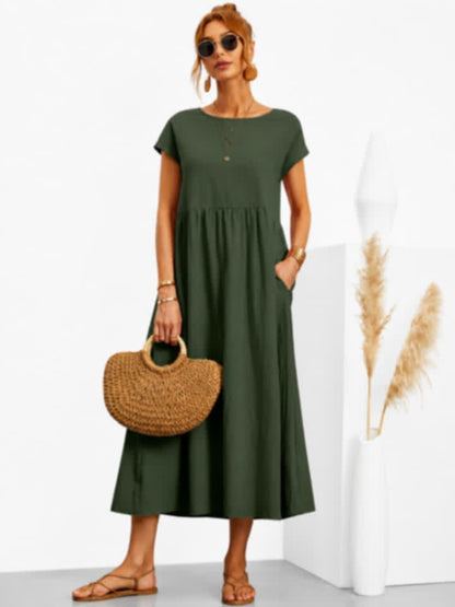 Robe longue élégante et confortable avec poches – Style chic