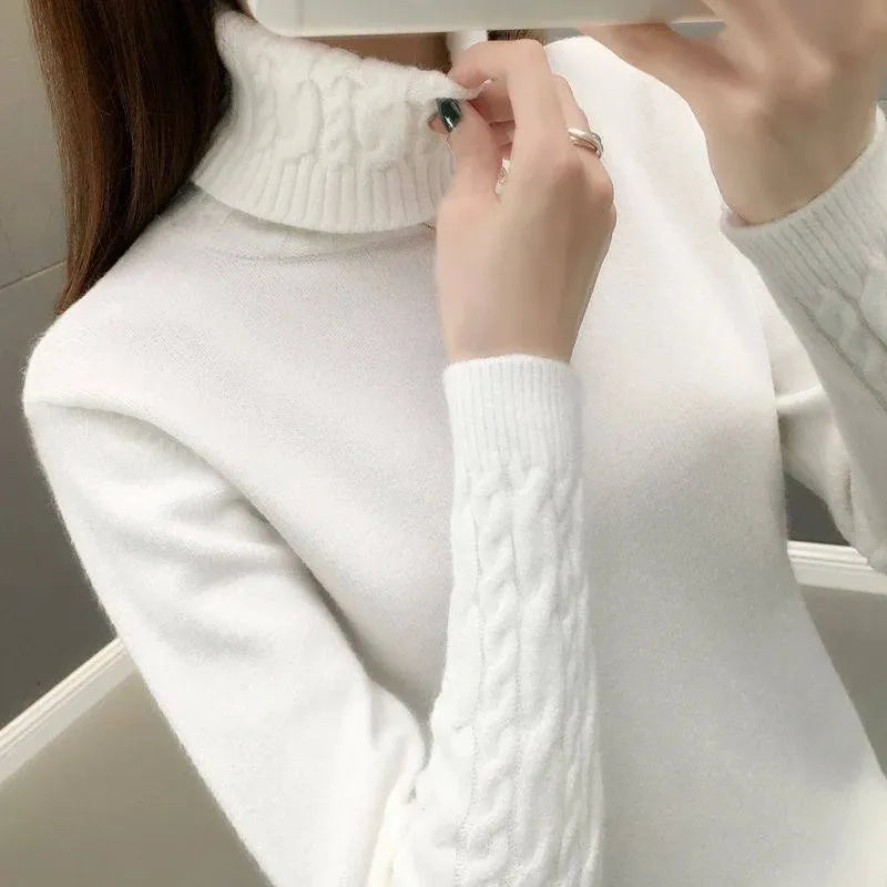 Pull col roulé en maille élégante pour femme