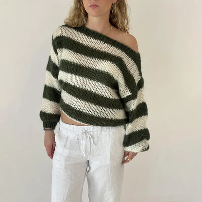Pull Décontracté à Col Asymétrique
