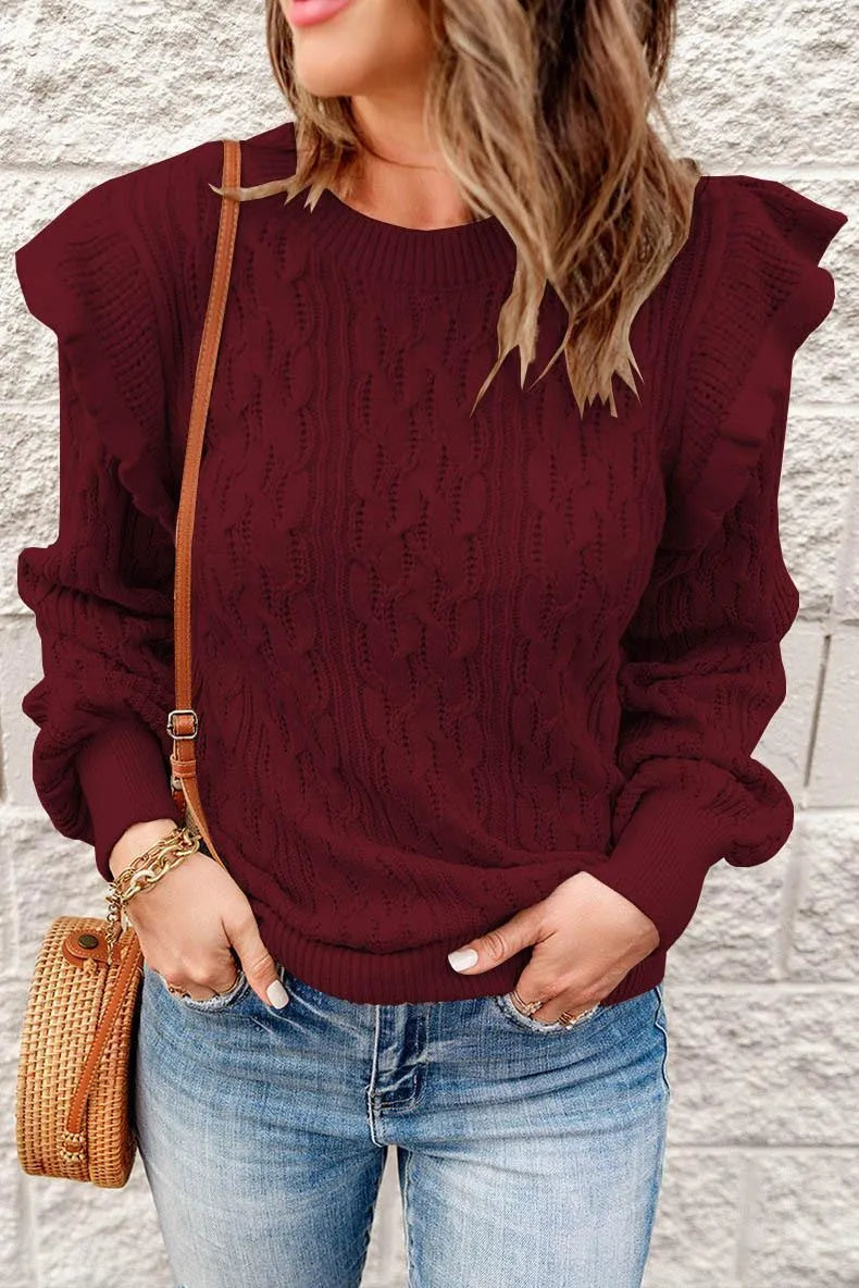 Pull élégant en maille structurée