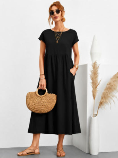 Robe longue élégante et confortable avec poches – Style chic